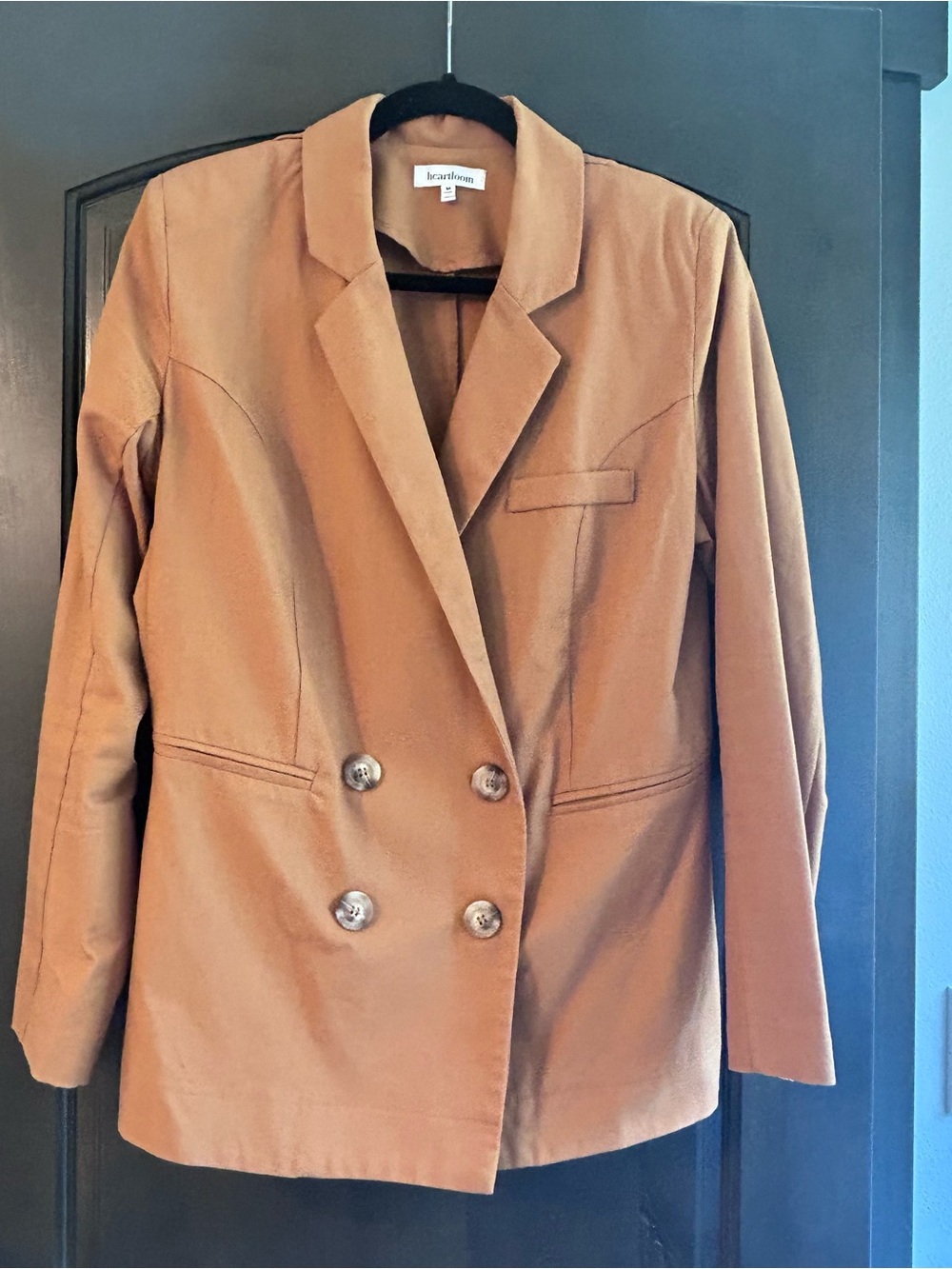 Heartloom Double-Breasted Tan Blazer Jacket